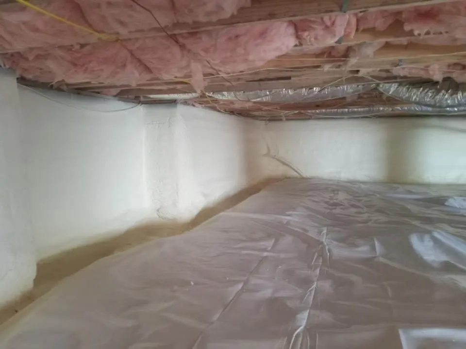 Crawl space encapsulation with closed-cell spray foam for Attic Insulation in Fussels Corner